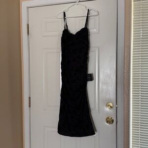 Lulu's Black Floral Textured Dress